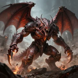 deathwing tearing the world apart by his claws by greg rutkowski, trending on artstation