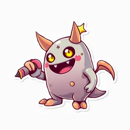 cute monster, vector staravia sticker art, clean background, cronobreaker, beeple game icon