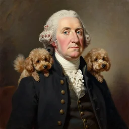painting of george washington as a poodle!!!!!!