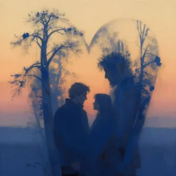 love of the nature by zdzislaw beksinski, by lewis jones, by mattias adolfsson, cold hue's, warm color tone gradient background, concept art, beautiful composition, digital painting