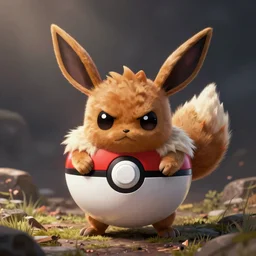 fan artist angry eevee evil pokeball high resolution CGsociety rendering pokeball