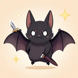 cute bat with daggers