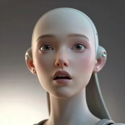 first contact facial portrait, female humanoid sci - fi mantis, retro - futuristic, stunned, high details, by vincent di fate, artgerm julie bell beeple, 9 0 s, 3 d, matte, smooth gradients, volumetric lightning, light from below, high contrast, duo tone, depth of field