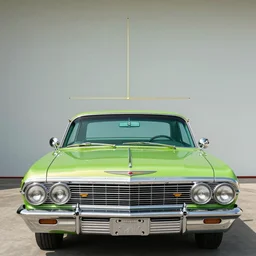 a lime green low rider by art fitzpatrick, detailed, golden ratio, symmetrical, shiny, gloss - n 9