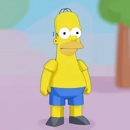 low poly homer simpson