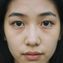 a 35mm extreme closeup portrait of the most loving person in the world gazing at you with forgiveness and understanding and curiosity