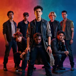 the creation of men, dramatic lighting, vibrant colors, cinematic still from a movie