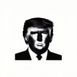 a minimalistic icon representing donald trump, designed by herb lubalin