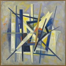 abstract art painting, geometry, lines, forms, shapes, experimental, in style of pierre - auguste renoir,, fine details,