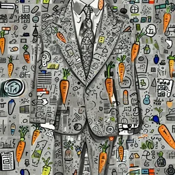 carrot wearing a suit