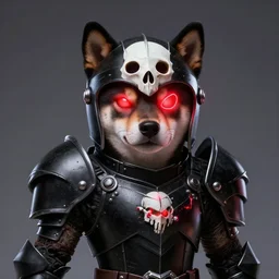 berserk skullknight black armor, anthropomorphic shiba inu, shiba inu face helm, stuning 3 d render, masterpiece, glowing bright red neon eyes, by donato giancola and greg rutkowski and wayne barlow and zdzisław beksinski, realistic face