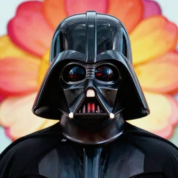 partial symmetry darth vader in the 1 9 6 0 hippy flower movement full face photo