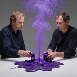 artwork by pierre huyghe and paul thek with wax melting, purple smoke, ultra realistic, depth, beautiful lighting, sigma, 8 k, 3 5 mm, f / 3 2