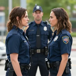 movie still of gal gadot and demi rose as two cops switching bodies in the new oscar winning movie, directed by russo brothers, natural lighting, subject in the middle of the frame, 4 kuhd