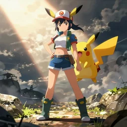 bayonetta as a pokemon trainer, anime, concept art