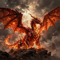 mysterious fire dragon, concept art by Greg Rutkowski, artstation, cgsociety