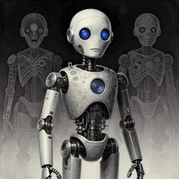 a robot that looks exactly like pee wee herman, cosmic horror, elegant intricate digital painting artstation concept art by mark brooks and brad kunkle extreme detailed