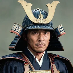 Eric Andre wearing a samurai helmet