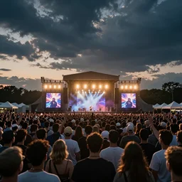 a full crowd at a rock concert