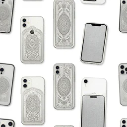 a seamless pattern of elaborate and detailed iphones