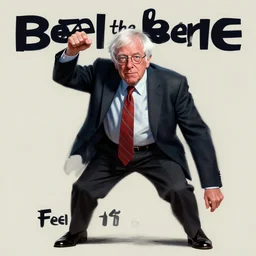 bernie ( 2 0 1 6 ) jake gyllenhaal portrays bernie sanders movie poster, feel the bern, dynamic pose, intricate, elegant, highly detailed centered digital painting artstation concept art smooth sharp focus illustration