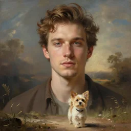 a large large large large! large!! man walking a small dog