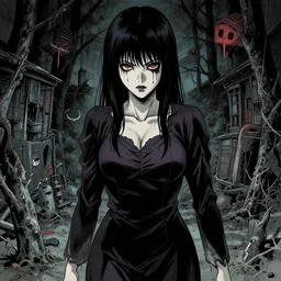 a horror movie in a junji ito art style, horror manga