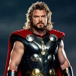 jack black as a thor movie poster, digital art