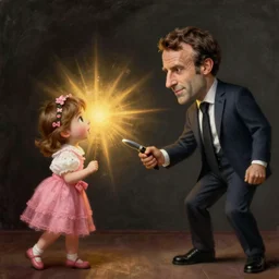 melenchon is spanking a kid version of macron, by esao andrew