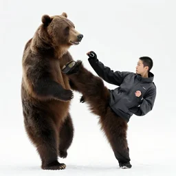 photo of Chie Satonaka kicking a grizzly bear