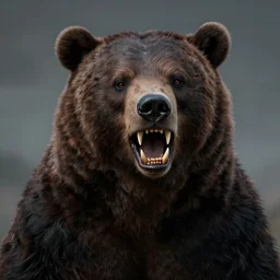 A portrait of an undead humanoid bear with sharp teeth, dark fantasy,