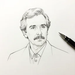 continuous single line contour - drawing of waldo mcsimmonsberg, pen on white paper