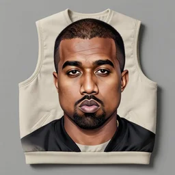 a vest with kanye west face on