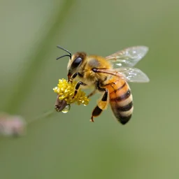 a bee made of liquid