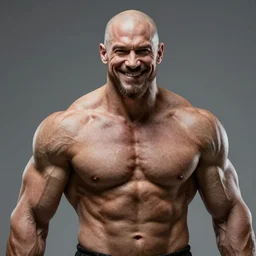 strong muscular faceless god smiling, smile, 4 k, hd, photograph, highly detailed