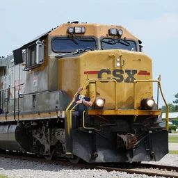 joe biden driving a csx locomotive