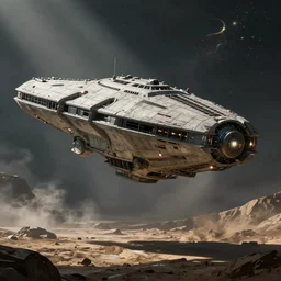 concept art, a huge starship mokjihj, star wars,