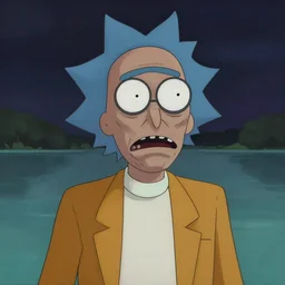 rick sanchez portrait, dramatic light, lake background, 2 0 0 mm focal length, painted by stanley lau, painted by greg rutkowski, painted by stanley artgerm, digital art, trending on artstation