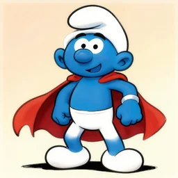 Papa Smurf as Marvel Comic superhero, drawn by Stan Lee.