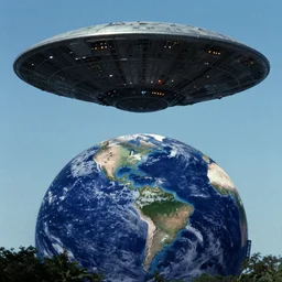 a still from a 1 9 8 5 film with an enormous alien mothership approaching 🌍