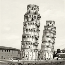 leaning tower of pisa. gustave dore