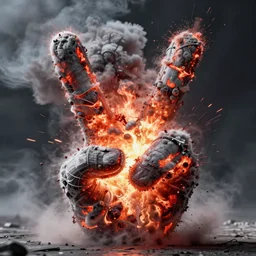 a nuclear explosion merging into the shape of a peace sign, high speed photography, highly detailed, high quality, 8 k, path traced