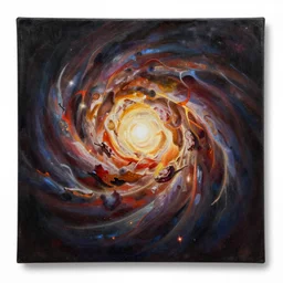 Destruction of the universe oil canvas by Bob Ross