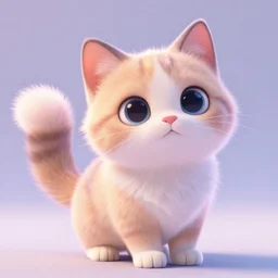 character design, pretty calico cat, big eyes, fluffy tail, soft fur, pastel colors, shiny glitter, in the style of pixar animation, detailed, soft light, ethereal, unreal engine 5, 8 k