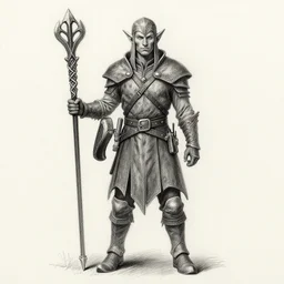 elf ranger, character, dungeons and dragons, pencil art, high quality, top 1 0 on artstation