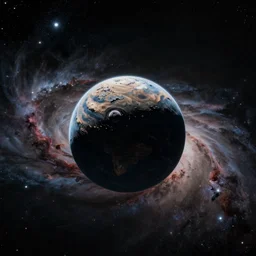 consept art of a nasa image o a single round alien planet in deep space, nebula, eve online, beautiful, photography, nasa, a rtstation, concept art, dramatic lighting