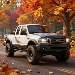 classic ford ranger 2 0 0 3 custom, wide body kit, black and withe wrapping design, led lights, design 3 dmax vray maya pixar unreal 5, hyperrealistic, octane render, dynamic lighting, intricate detail, swirly vibrant color, harvest fall vibrancy, cinematic beeple, by thomas kinkade global illumination ray tracing hdr, art gta 5 cover,