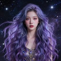 long hair, cosmic, magical, high detail, high quality, high modernization, fantasy art, very beautiful, hyperrealistic, hypermaximalist,