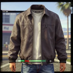 jacket ( from hotline miami ) in the gta v loading screen, masterpiece, 8 k, 4 k, art by stephen bliss