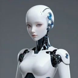 beautiful image of a android robot girl with white pale skin drawn by kawacy, artstation, high quality, highly detailed